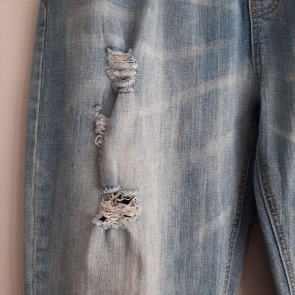 ZOO YORK / Jogger Hi-Rise Broken-In Jean Faded Distressed Blue Sz M Flawed - Picture 6 of 15